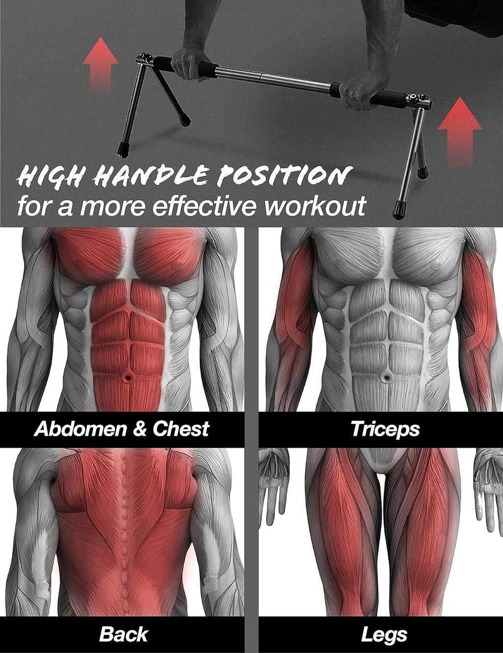 Push up Bar – Folding Dip Bar for Home Workout, Lightweight & Portable Strength Training Equipment for Men & Women, Indoor & Outdoor Use (Hawk)