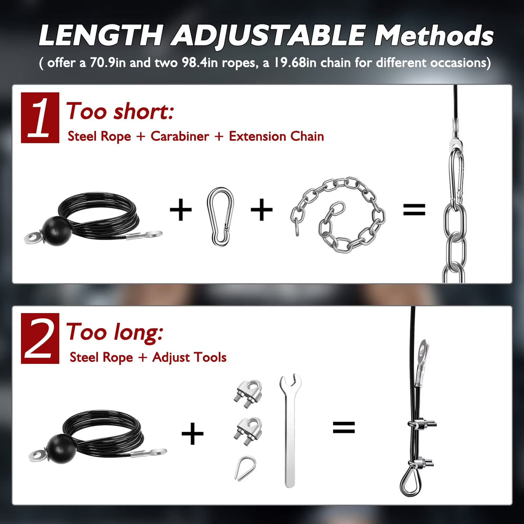 Cable Weight Pulley System for LAT Pulldown Biceps Curl Forearm Shoulder Strength Training