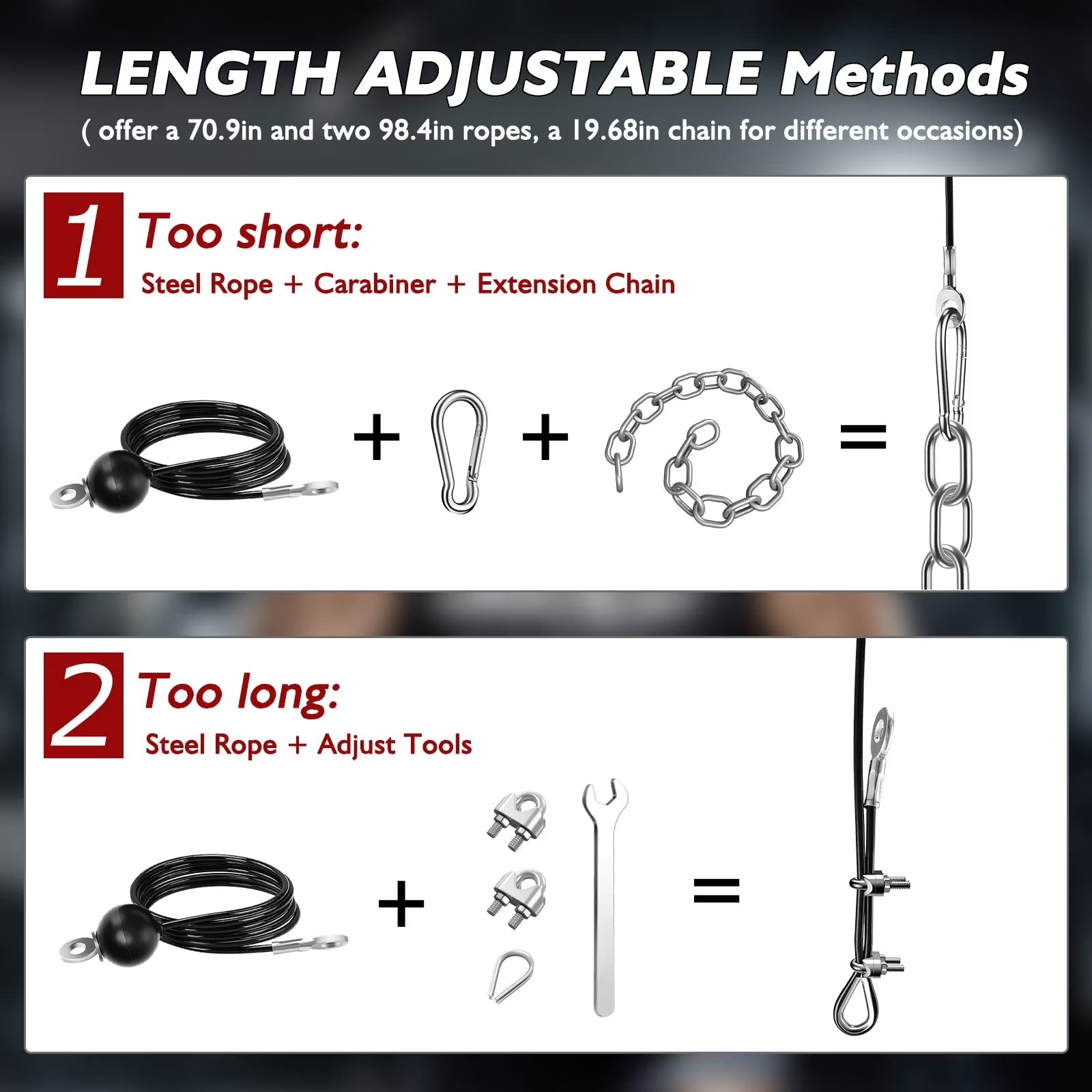 Cable Weight Pulley System for LAT Pulldown Biceps Curl Forearm Shoulder Strength Training