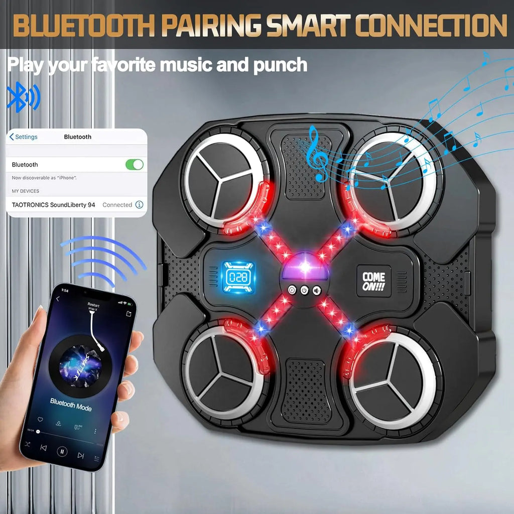 Music Boxing Four-Target Training Machine with Gloves - Wall Mount Fun Fitness for Kids,Music Boxing Machine，Boxing， Wall Mount Boxing Machine - Smart Fun Fitness Gear for All Ages,Interactive Boxing Trainer - Enhance Workout Fun with Free Boxing Gloves